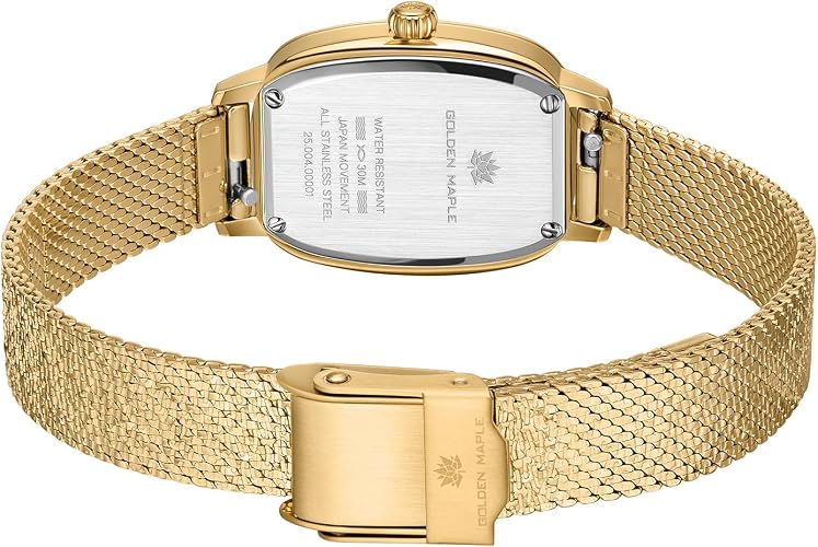 GOLDEN MAPLE Watches for Women, Dainty Gold Watch with Small Stainless Steel Cas image
