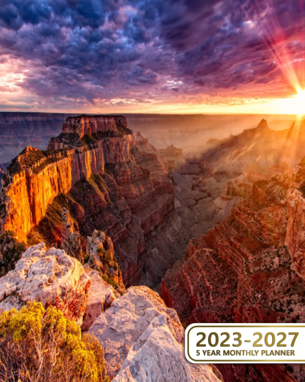 2023-2027 5 Year Monthly Planner: Schedule Agenda Calendar with Motivational Quotes, Vision Boards To Do Lists Notes | North Rim of the Grand Canyon, Cape Royal, Arizona