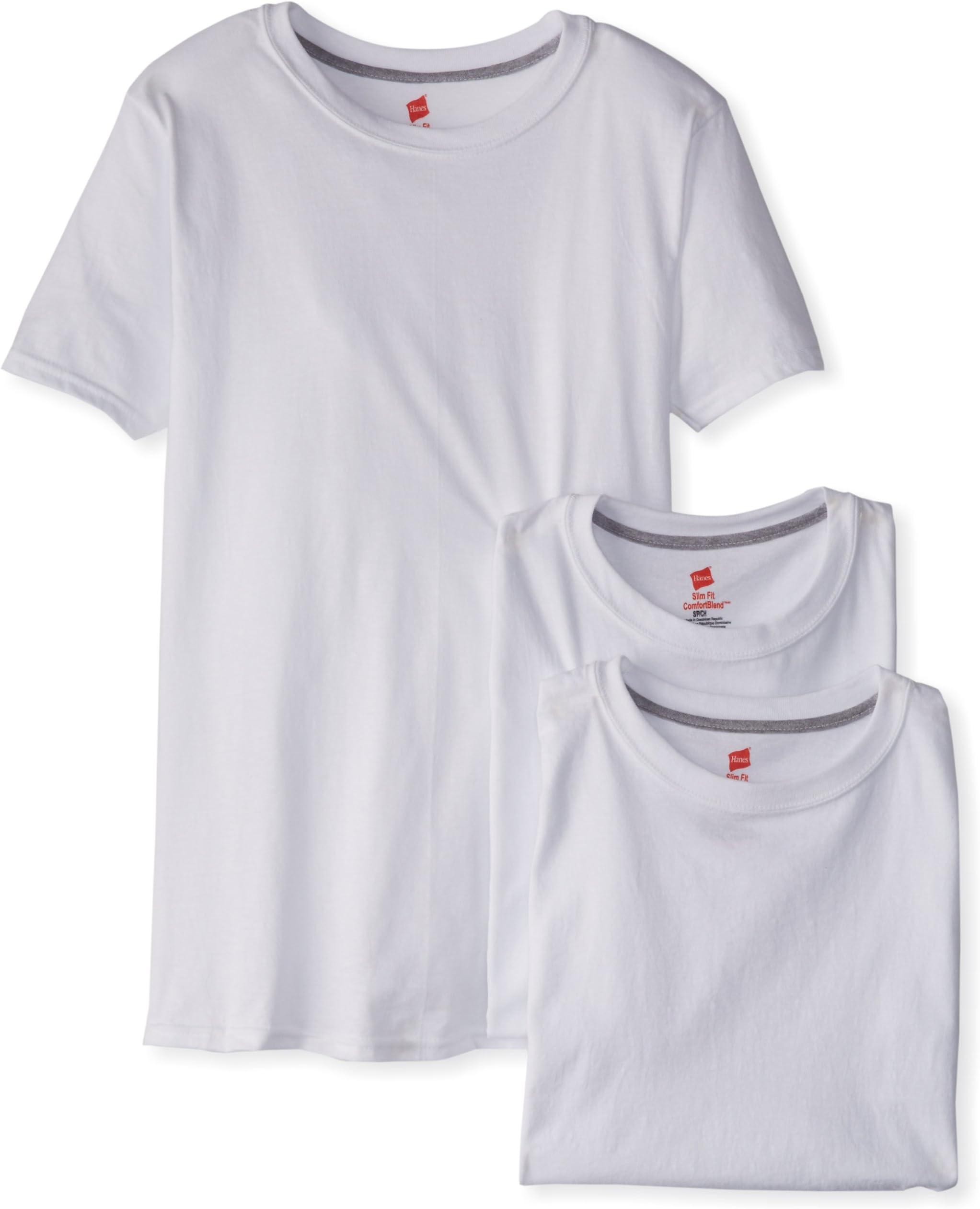 Hanes Ultimate Men's 3-Pack Classics Lightweight Slim-Fit Crew Neck T-Shirt