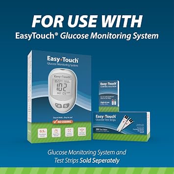 Easy Touch Control Solution Glucose Monitor Kit, Hi & Low, 2 Vials, 4 ml Each