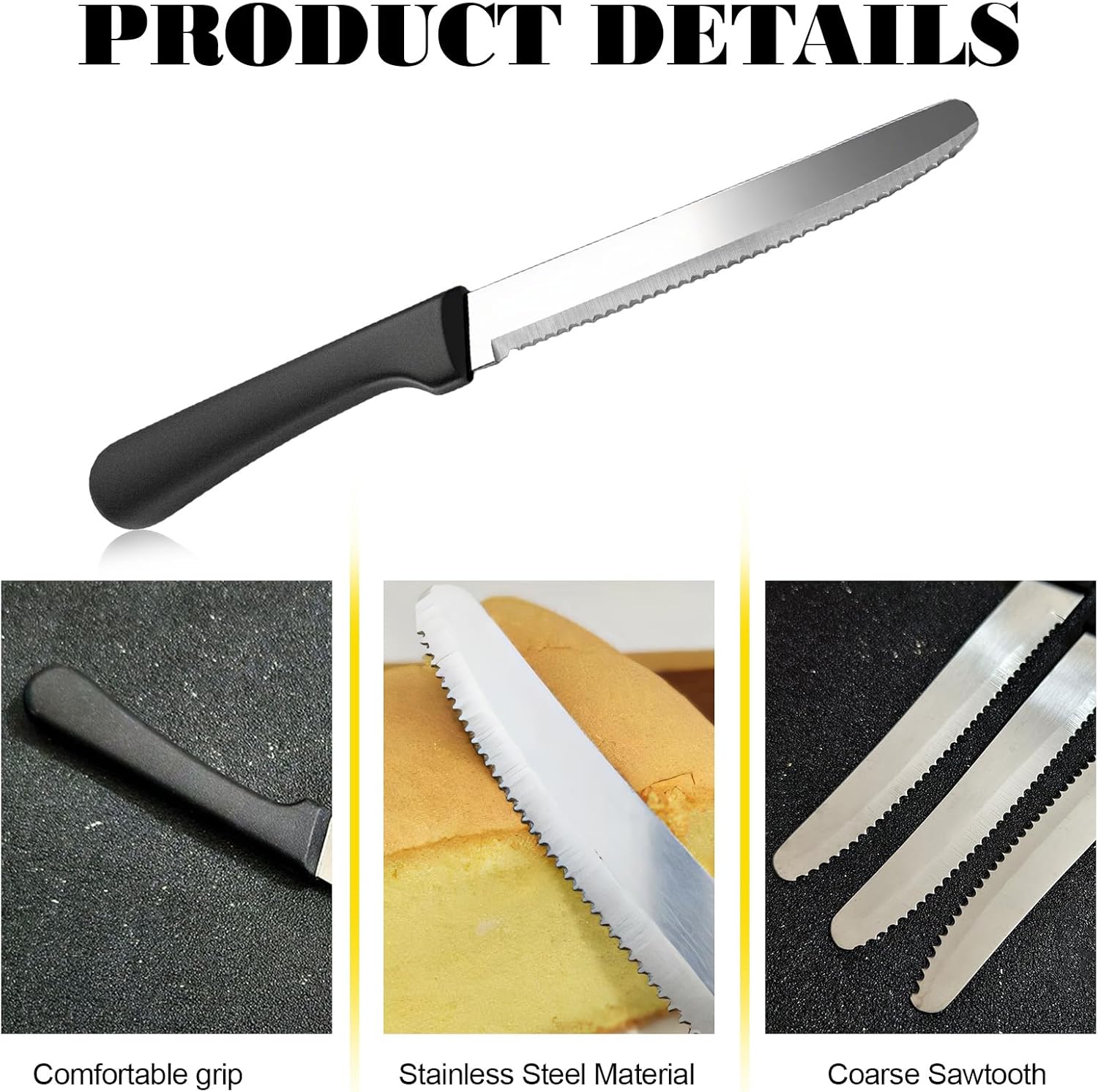100 PCS 8.9 Inch Serrated Steak Knife Set, Bulk Rounded Tip Stainless Steel Steak Knives, Sharp Blade Flatware for Restaurant Kitchen Banquets Camping