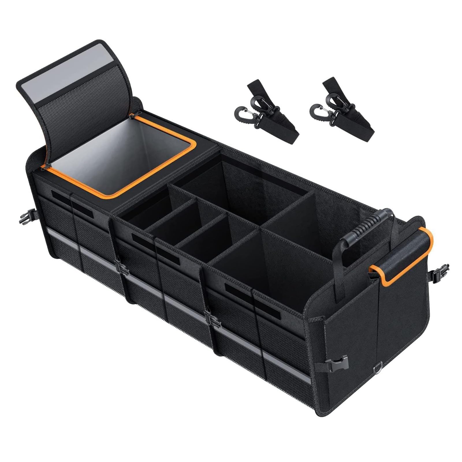 Organizador de maletero, organizador de maletero de coche con tapa, bolsa de maletero plegable, organizador de coche para maletero (B- 30 x 35 x 88 cm)