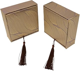 yueton 2PCS Chinese Style Square Jewelry Box Tassel Jewelry Box Traditional Chinese Style Bracelet Retro Jewelry Packaging Box for Bracelets Valentine Day Anniversary Birthday Gift