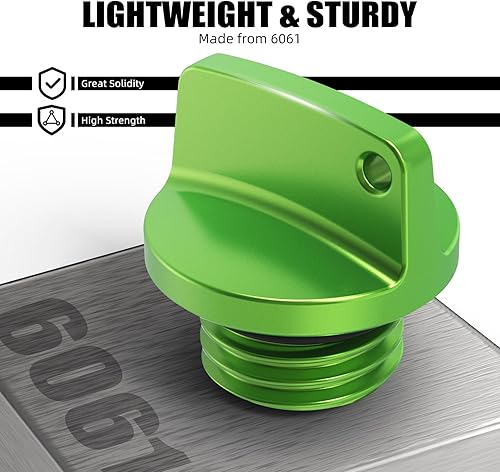 Miniatura 2 de NICECNC Tapón de llenado de aceite verde M20 compatible con Kawasaki Ninja 250 2018, Ninja 400 2014-18, Ninja 400R 2011-13, Ninja 6501000 2012-18,