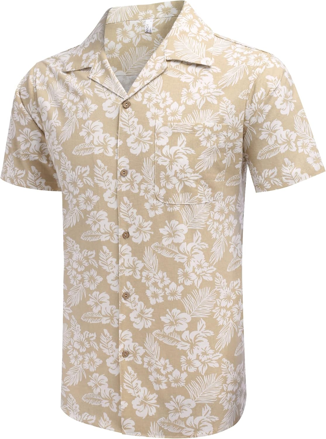 COOFANDY Men Floral Cotton Shirts Front Pocket Short Sleeve Casual Summer Shirts - Image 3
