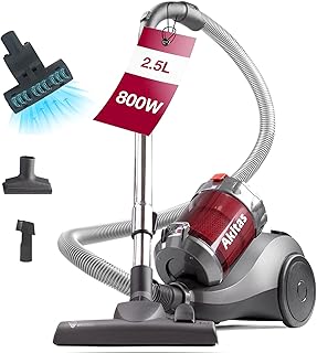 Akitas Aspiradora sin Bolsa 800W 2,5L con Cepillo Turbo para Pelo de Mascotas y Cepillo 2-en-1 Alemán Wessel Werk para Suelos Duros y Alfombras