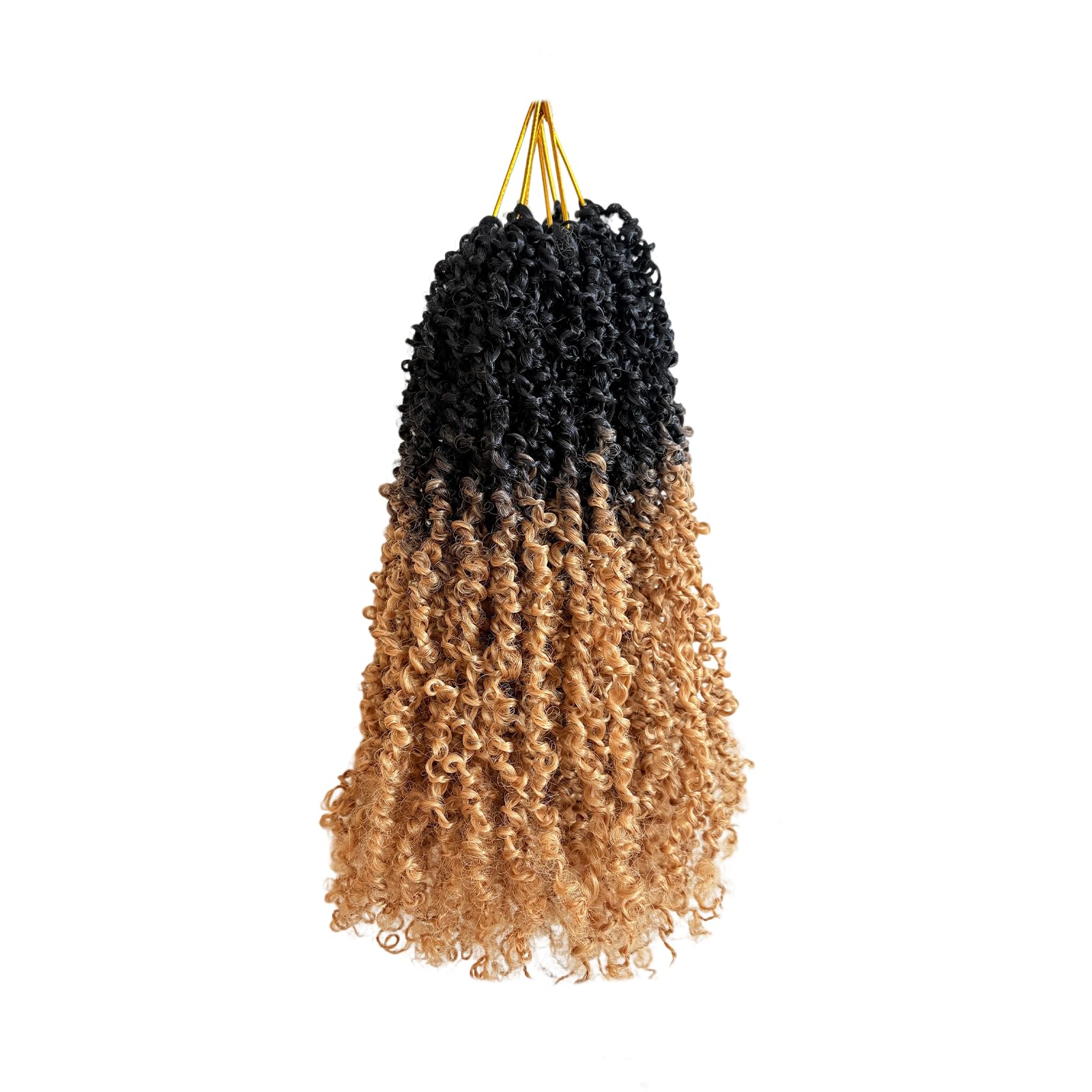 Photo 1 of 12 Inch Pre-Looped Yanky Twist Crochet Hair, 30 Strands/Pc, Mini Passion Twists, Senegalese Braiding Hair (OT27, 8 Pcs/Pack)