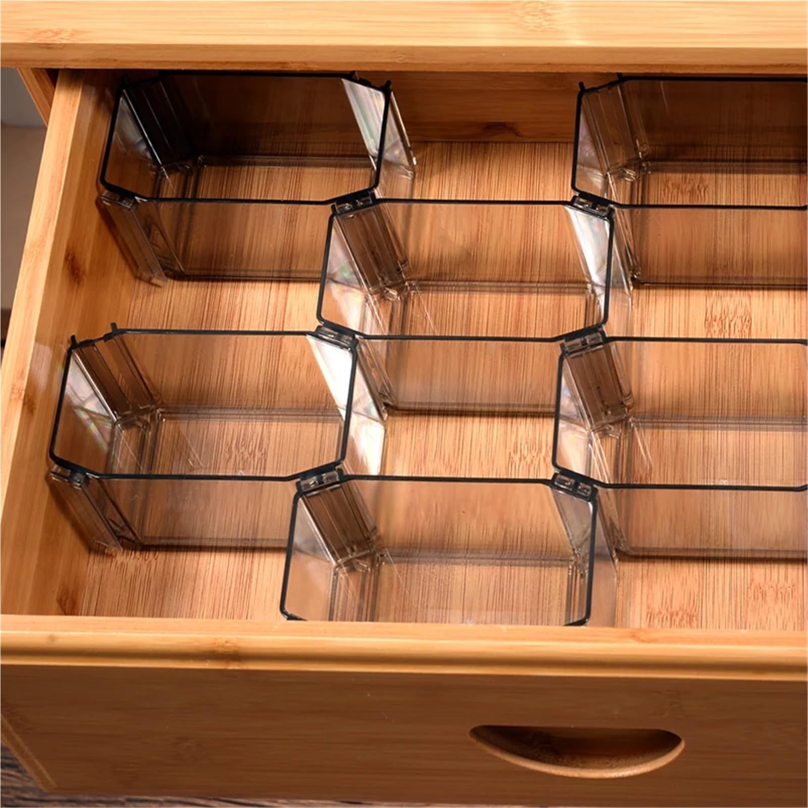 Organizer Cassetti 6Pcs/Set Ps Drawer Organizer Household Transparent Desktop Storage Divider