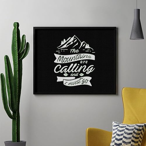 Miniatura 4 de Mountains are Calling Diamond Painting Kits para adultos Taladro redondo Número 5D Imagen Arte de pared para el hogar