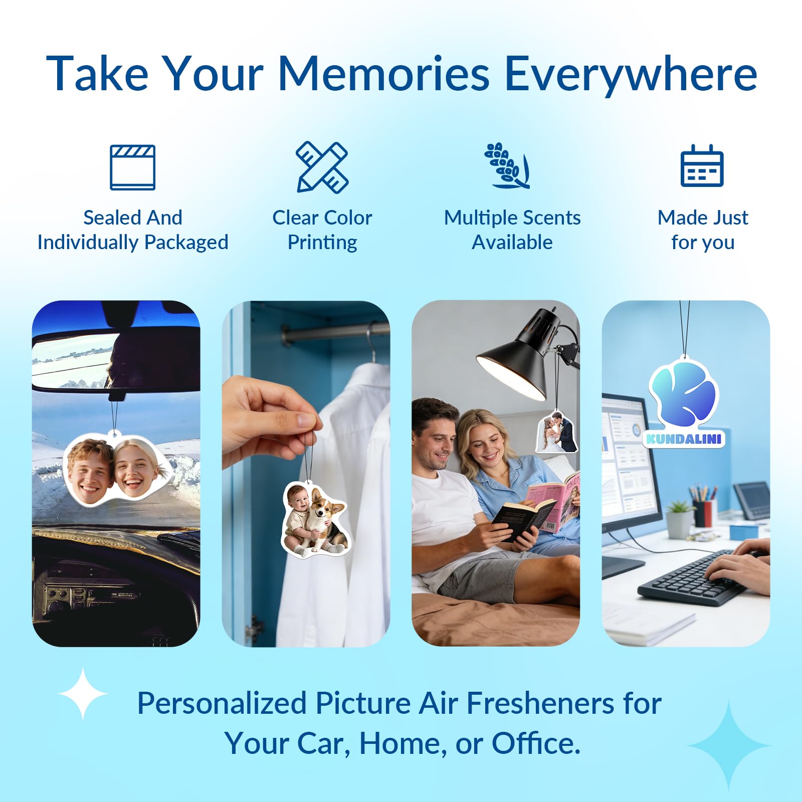 Custom Air Fresheners with Picture - Personalized Double Sided Photo Air Freshener Customized Air Freshener for Car Wardrobe — view 6