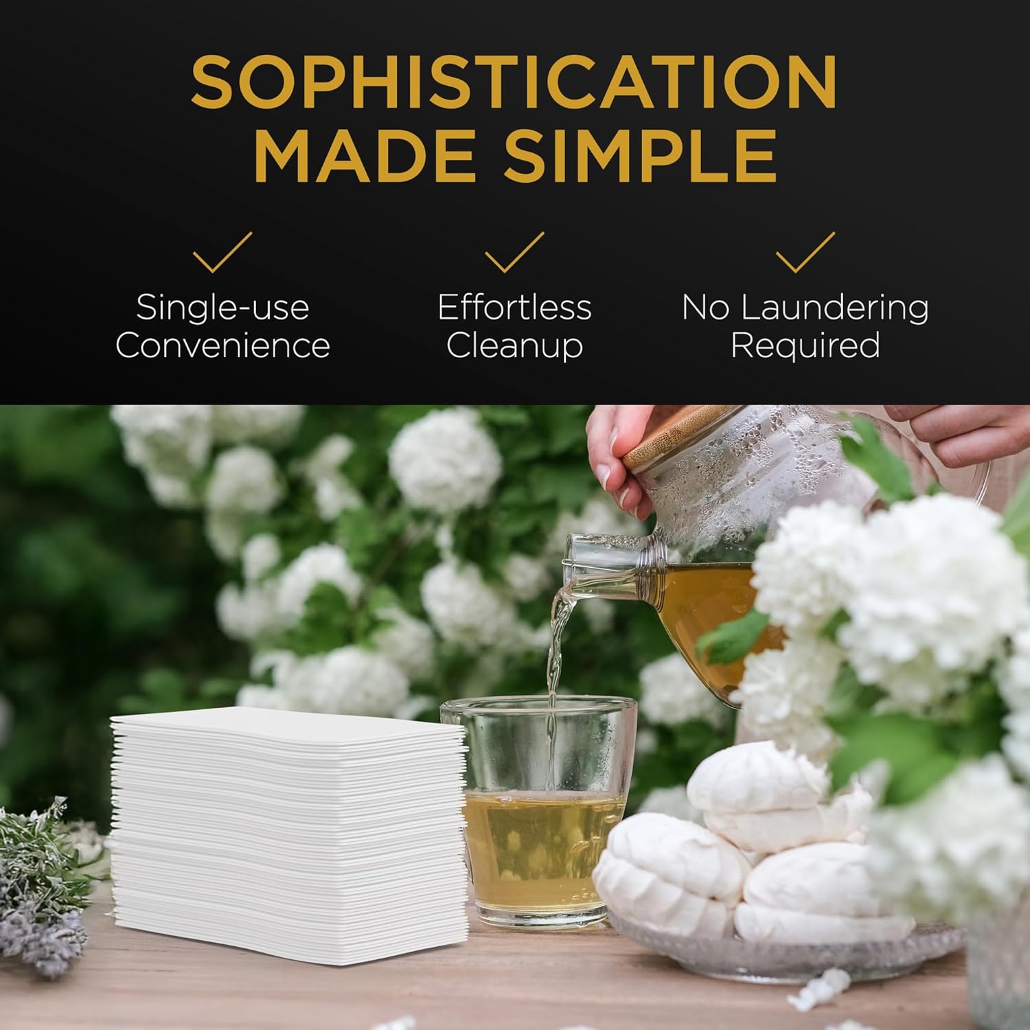 Dinner Napkins Elegant Guest Towels Disposable Bathroom With a Linen Feel for Fine Dining, Bathroom, and Washing Station, Bulk Value (200 Count) | by Inspire