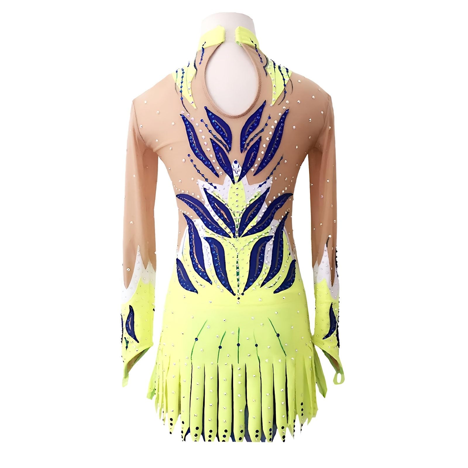 Maillot De Gimnasia Rítmica for Niñas Y Mujeres, Mono De Competición De Alta Elasticidad Con Cristales.