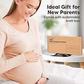 KeaBabies Baby Sonogram Picture Frames - Trio Ultrasound Picture Frames, First Time Mom Gift, Cute Pregnancy Reveal Photo Frame, Baby Gender Reveal Gift,Newborn Nursery Decor(Onyx Black)