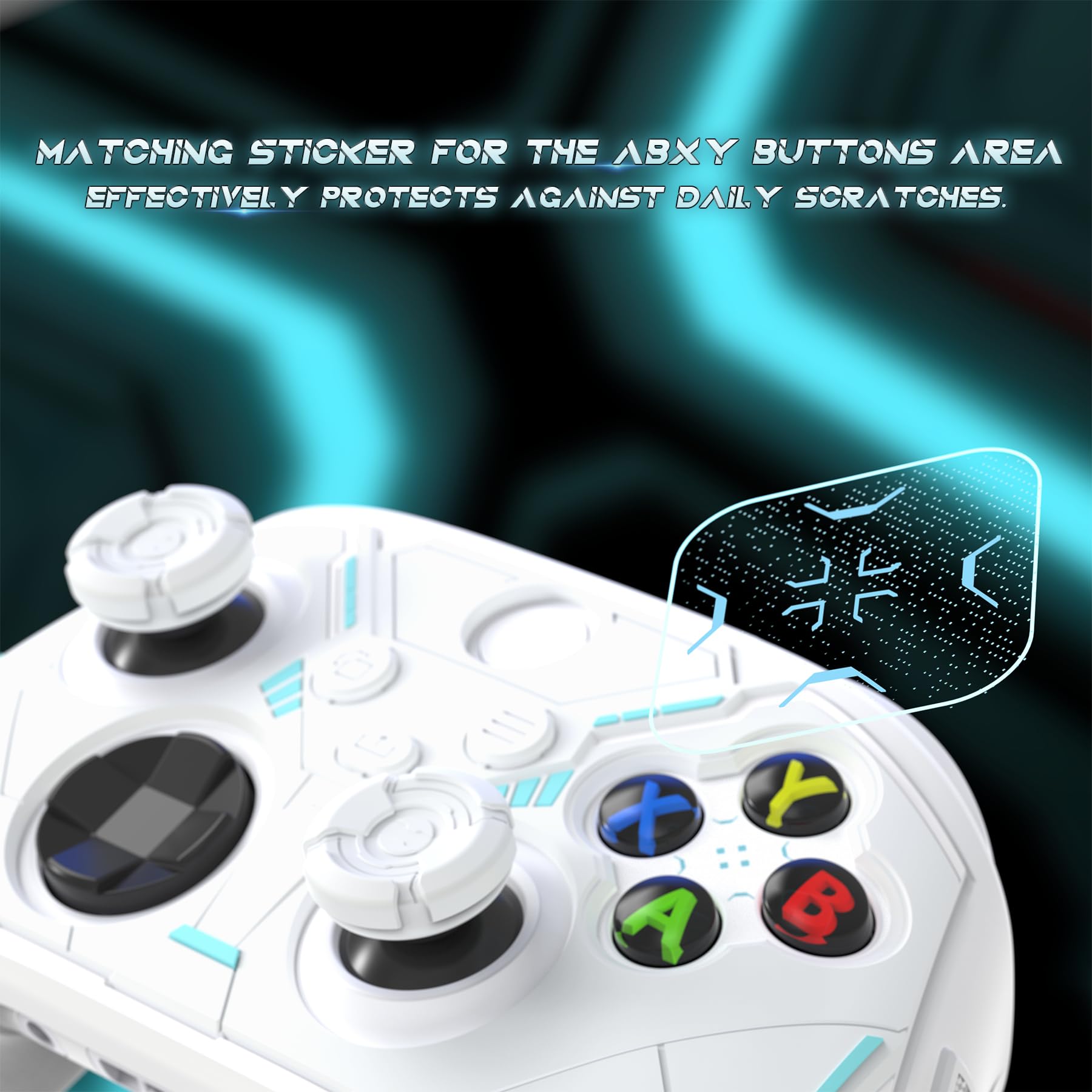 PlayVital Funda de Silicona para Xbox Series X/S Mando, Carcasa Protectora Antideslizante con Thumb Grips y Sticker para Xbox Core Mando - Stellar Mecha (Blanco & Gris Escarcha)