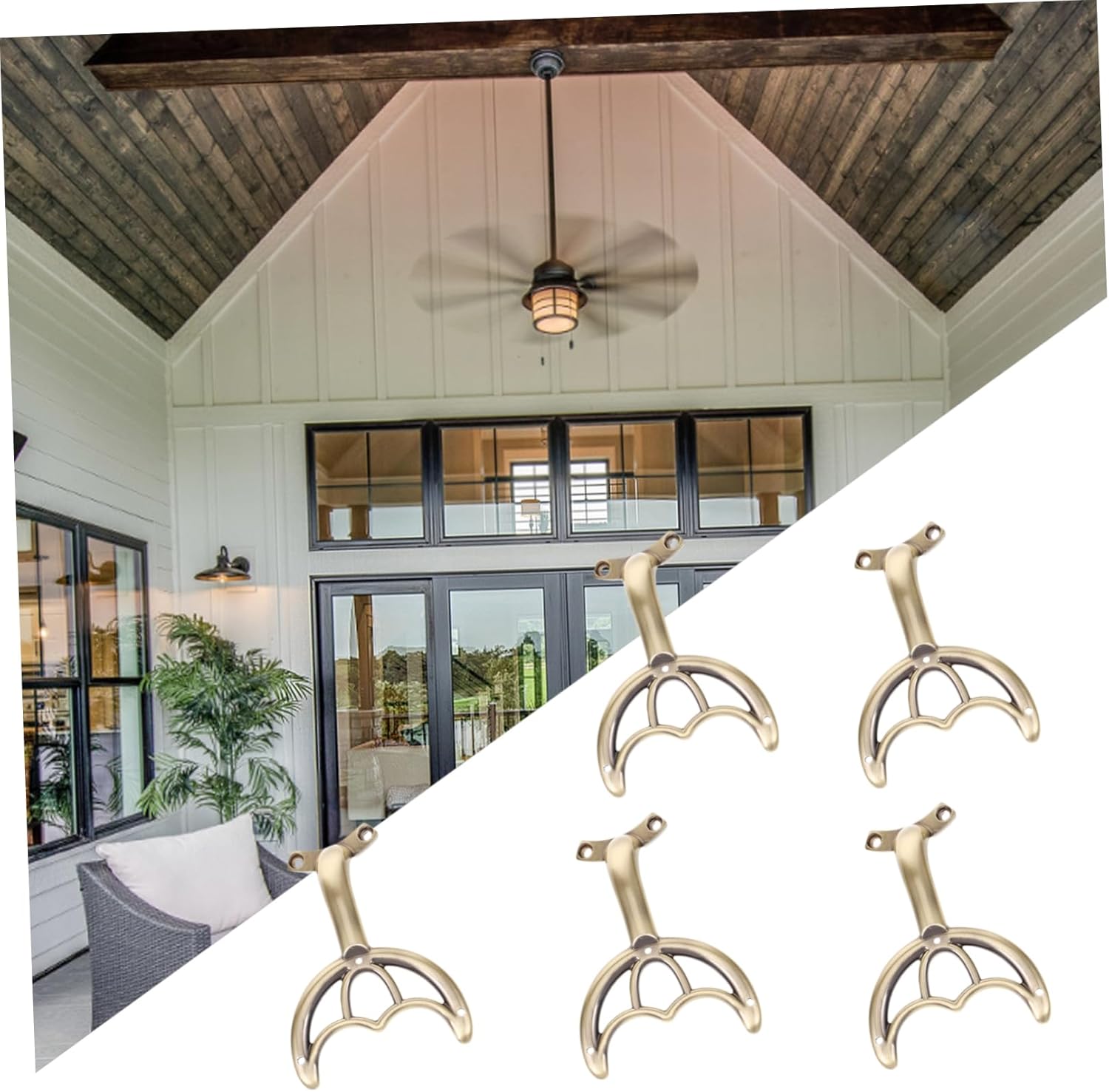 Luxshiny 5pcs Ceiling Fan Blade Support Rods Blade Connectors for Ceiling Fan Repair Easy Installation Replacement Arms for Enhanced Stability and Performance