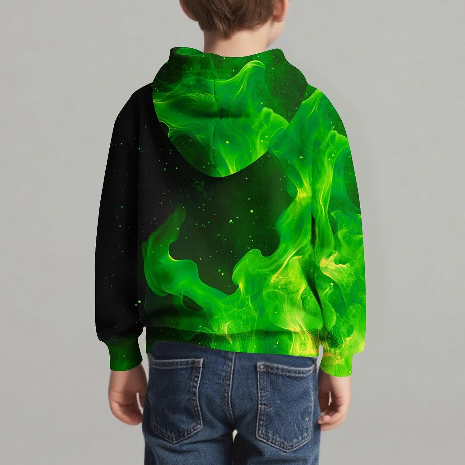 Boys Hoodies Cool Graphic Print Pullover with Pocket Warm Winter Hooded Sweatshirts