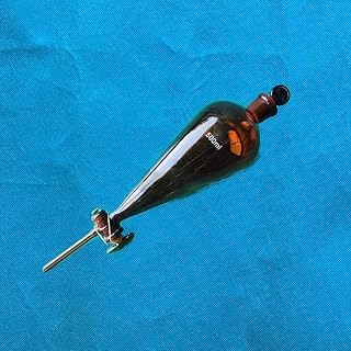 Amber Glass Separatory Funnel, Conical, Borosiicate Glass, 125ml,250ml,500ml,1000ml (250ml, Glass Stopcork)