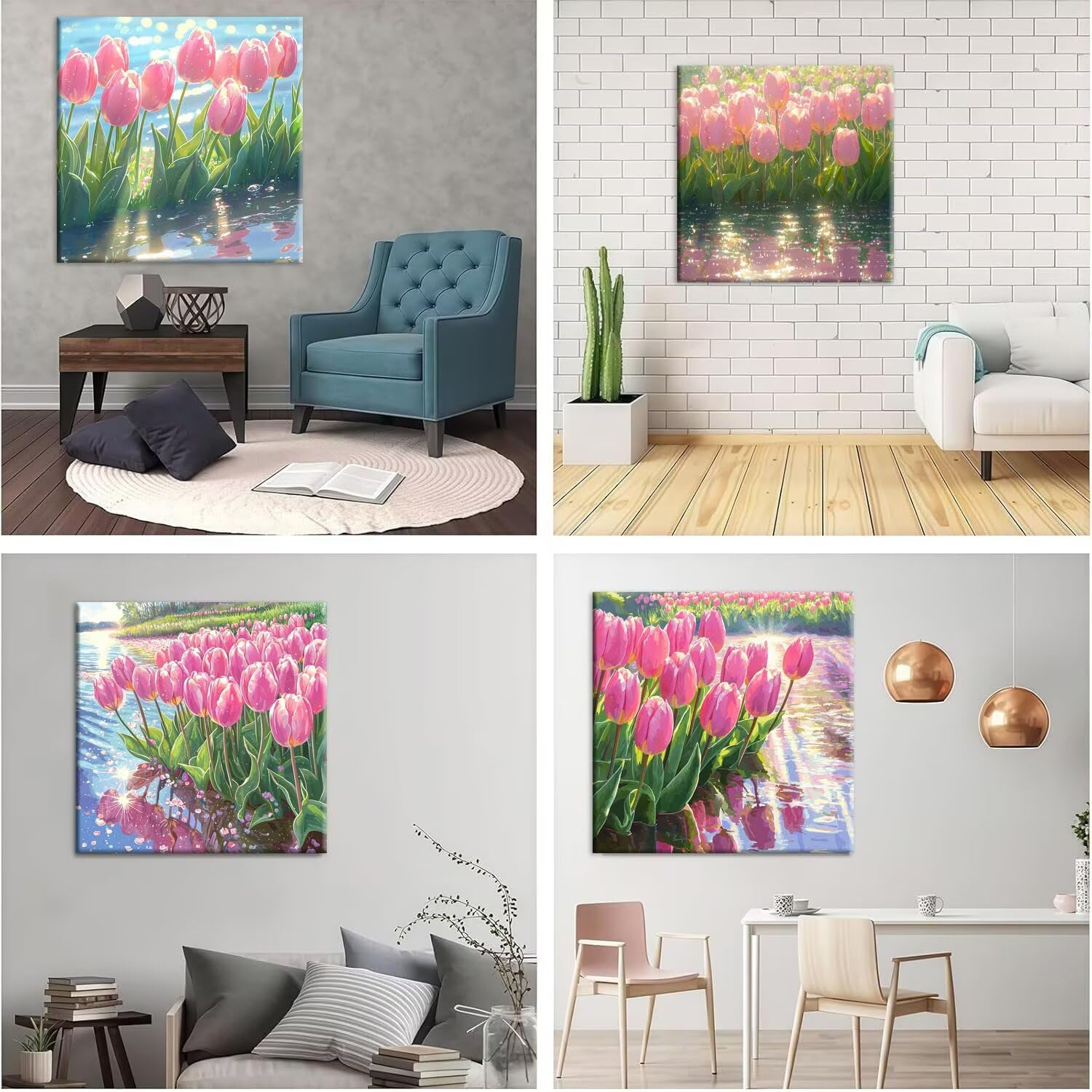 Tulipany morskie diamentowe malowanie DIY 5D diamentowe zestawy do