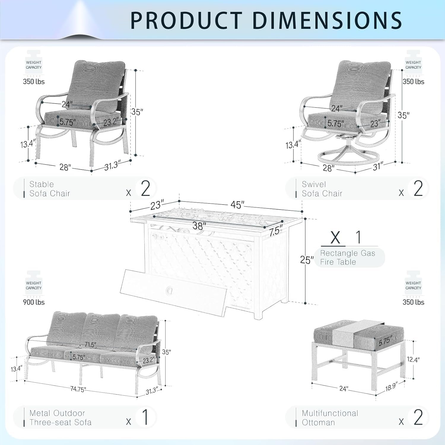 an 8-piece Rotating Chair, with A Metal Frame, Suitable for Use in Gardens and Yards.(Red)
