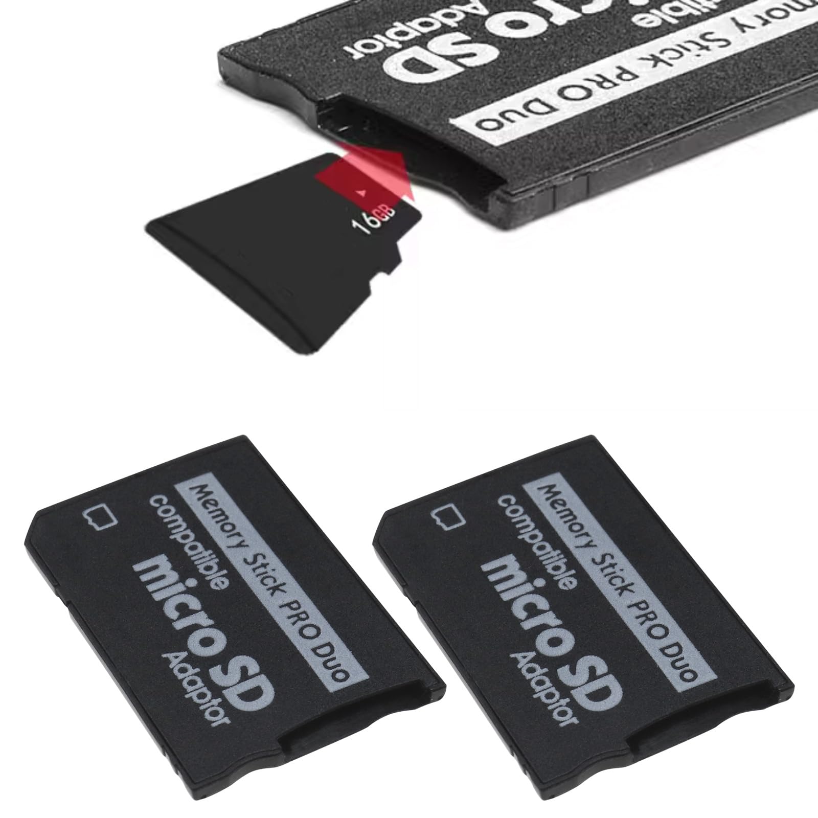 Be In Your Mind Adattatore per scheda di memoria da Micro SD a Pro Duo con slot per schede di memoria, compatibile con fotocamere Sony, console PSP