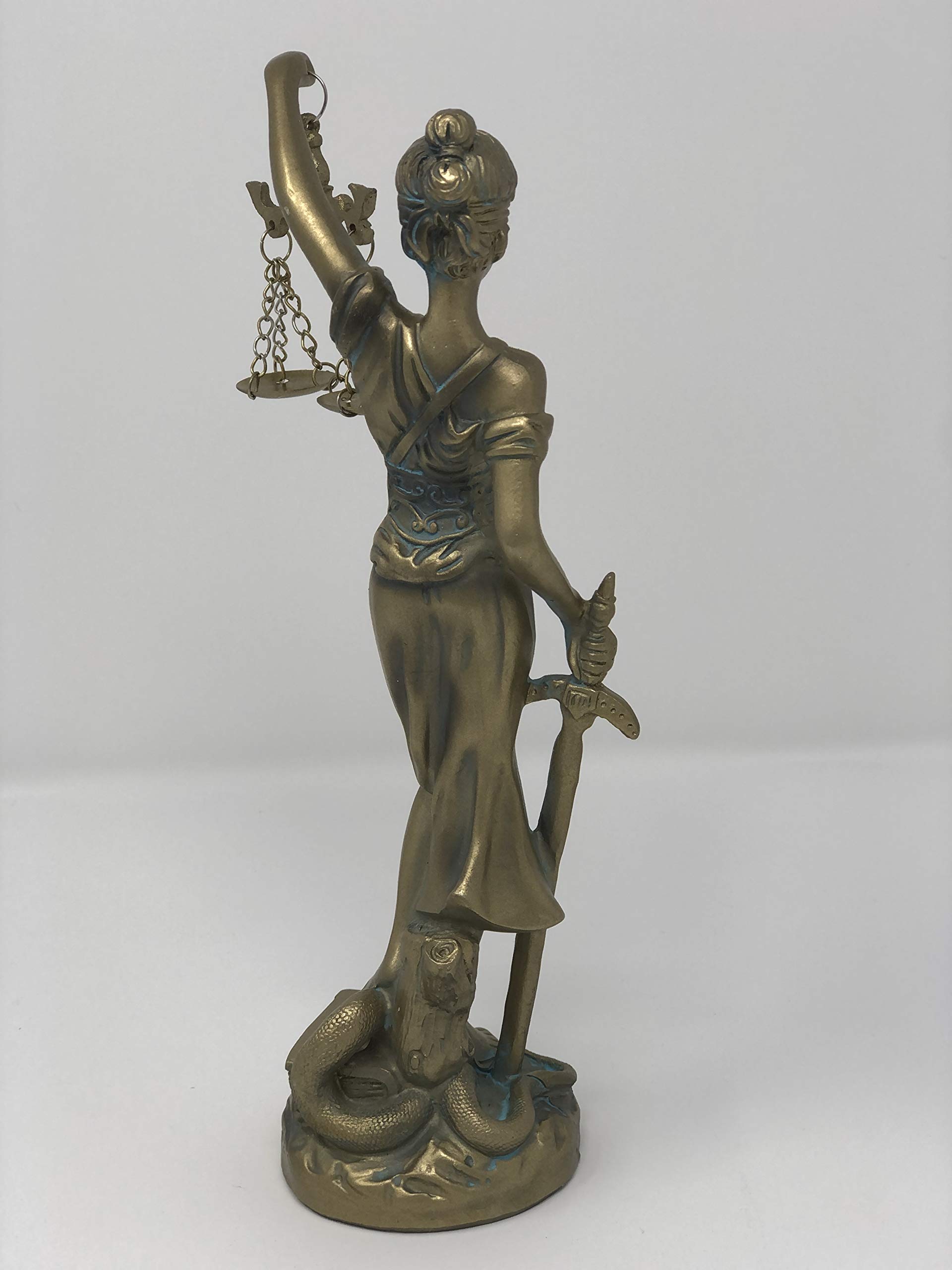 YOUNI - Lady Justice Statue - Greek Roman Goddess of Justice - Blindfold, Beam Balance, and Sword (Bronze) - Image 4