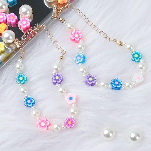 Miniatura 3 de 100 cuentas de flores de arcilla polimérica de colores para bricolaje, joyas, pulseras, aretes, collares, suministros para hacer manualidades
