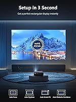 Vista 6 de Proyector inteligente 4K HDR con sistema operativo Android, audio DB, enfoque automático, WiFi Bluetooth de alto brillo de 2200ANSI, HDMI ARC, baja