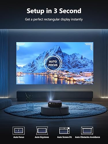 Miniatura 6 de Proyector inteligente 4K HDR con sistema operativo Android, audio DB, enfoque automático, WiFi Bluetooth de alto brillo de 2200ANSI, HDMI ARC, baja