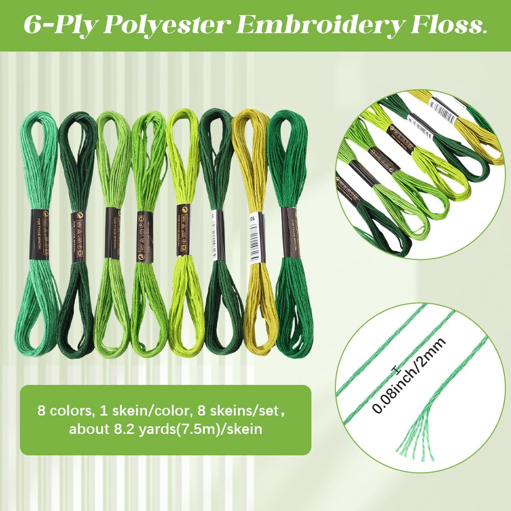 Fil à Broder Blanc Polyester 105 M - Lot De 12 écheveaux 6 Brins - Pour Couture, Bracelets, Artisanat