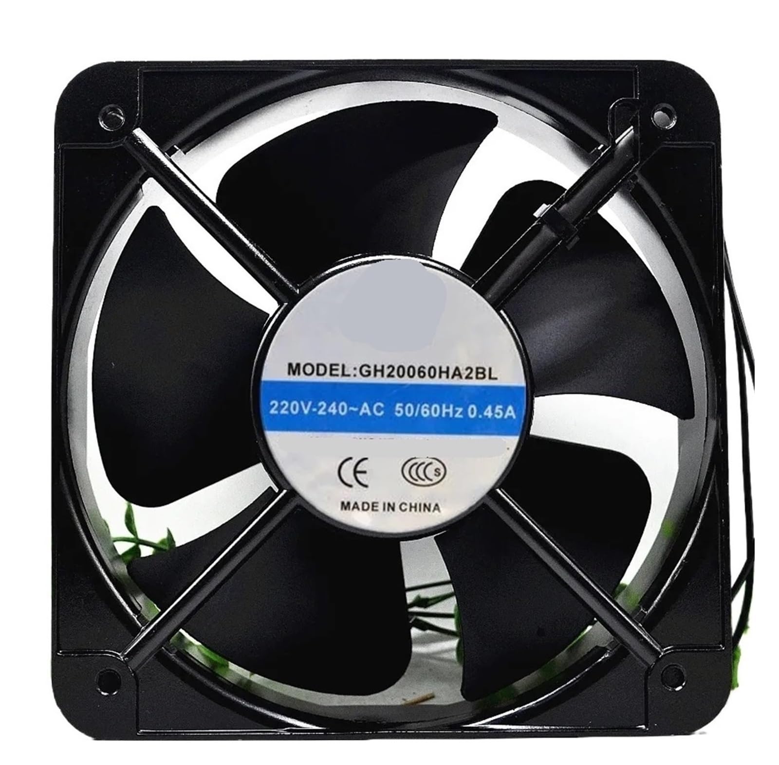 ZBWZXBDJ GH20060HA2BL AC 220V-240V 0.45A 50/60HZ 22060 22CM 220 * 220 * 60mm 2 Wires Cooling Fan