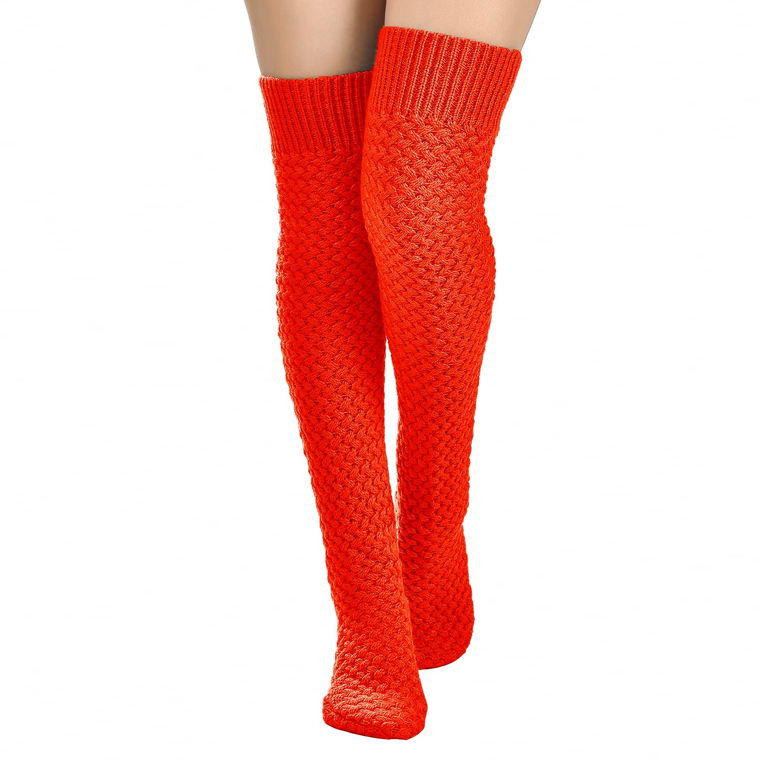 SherryDC Women's Cable Knit Thigh High Socks Over the Knee Leg Warmers