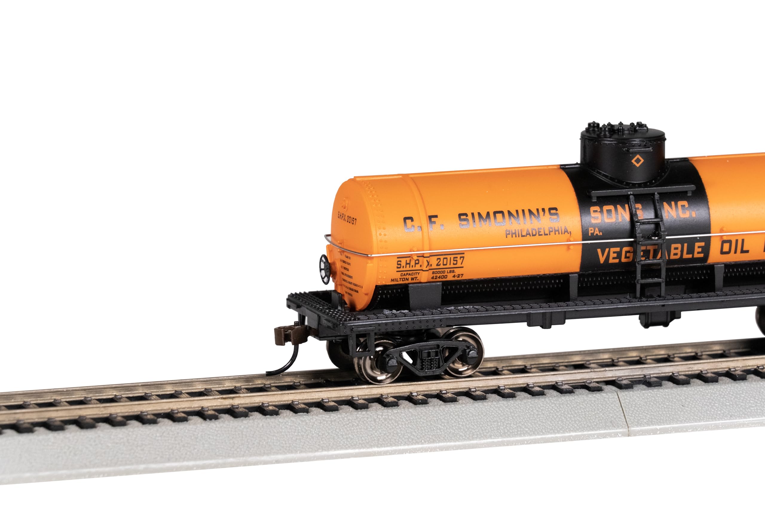 Bachmann Trains - 40’ Single Dome Tank CAR - C.F. SIMONIN'S SONS, INC. #20157 - HO Scale