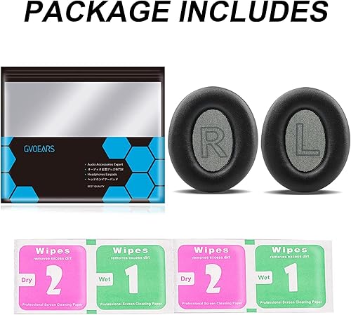 Miniatura 7 de Almohadillas Q20 para auriculares Anker Soundcore, Life Q20 Almohadillas de repuesto con piel de piel de proteína y espuma viscoelástica