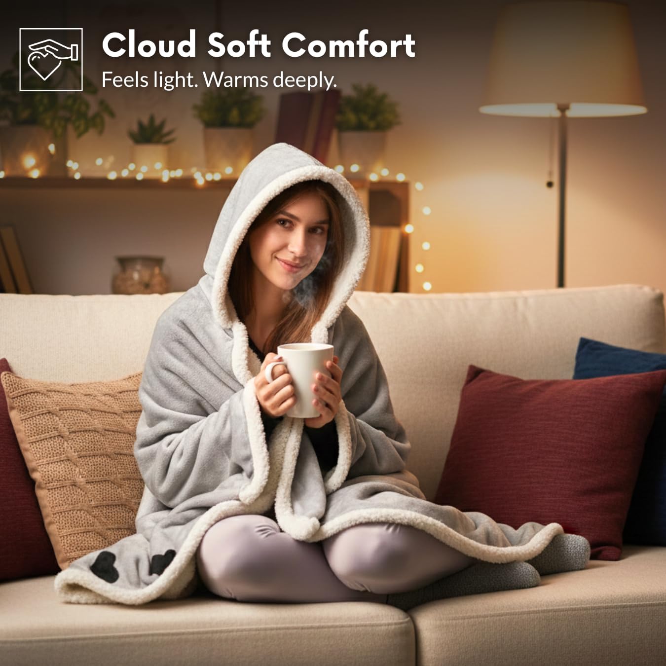 Wife Fleece Wearable Blanket Hoodie with Bonus Cozy Socks – Ultra-Soft Oversized Sherpa Blanket Hoodie