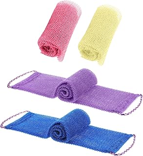 2 African Drawstring Exfoliating Bath Nets, Drawstring Foaming Scrub Nets, Back and Body Deep Cleansing Bath Nets, Bath Cloths for Men and Women, with 2 30 * 80cm Bath Balls