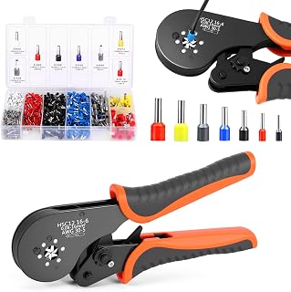 OurLeeme Crimpzange Aderendhülsen Set, Crimpzange 0,08-16 mm² Aderendhülsen mit 1200 Stück Doppel- und Einzeladerendhülsen Werkzeugsatz für Heimwerker- und Industriebedarf