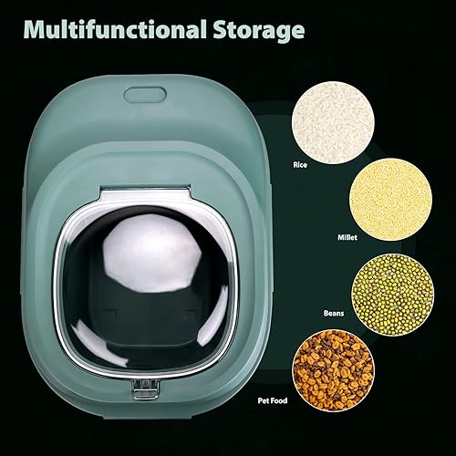 Miniatura 5 de Viretec Contenedores de almacenamiento de arroz de cereales, contenedores dispensadores de alimentos secos plegables de 20 a 50 libras con tapa