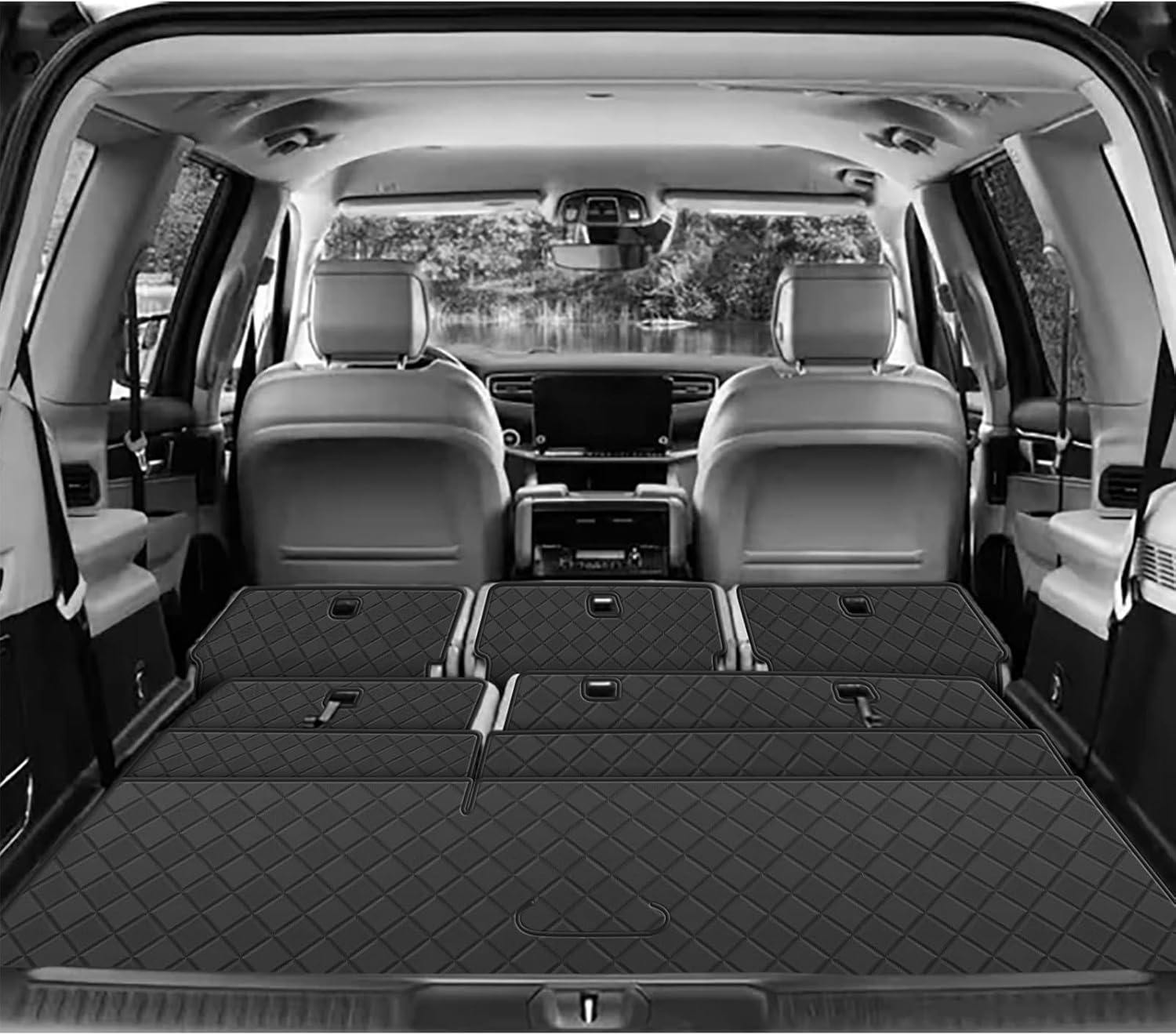fit for 2022-2026 Jeep Wagoneer (8 Seats) Trunk Mat & 2ND+3RD Row Rear Backrest Mat Cargo Liners