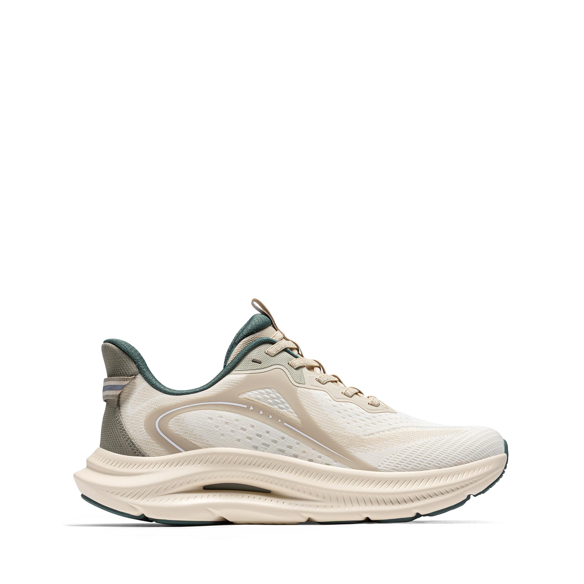 ALLSWIFIT Zapatillas de deporte para hombre, antideslizantes, transpirables, cómodas, para entrenamiento, correr, tenis, gimnasio, a la moda, Beige/ verde, 45 EU