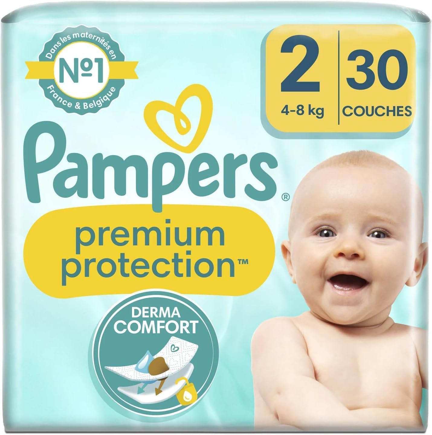 Pampers - Premium Protection Diapers Size 2, for Babies 4-8 kg - 30 Pieces