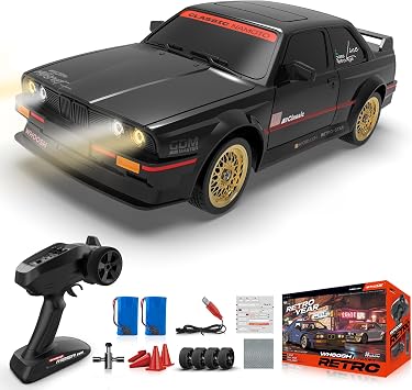 RC Drift Car with Gyro, Fast RC Cars for Adults 50KM/h Drifting RC Car 2.4GHz 1/16 Remote Control Cars 4WD High Speed Racing Vehicle Sport Toy Cars with LED Lights for Adults Boys Girls Kids