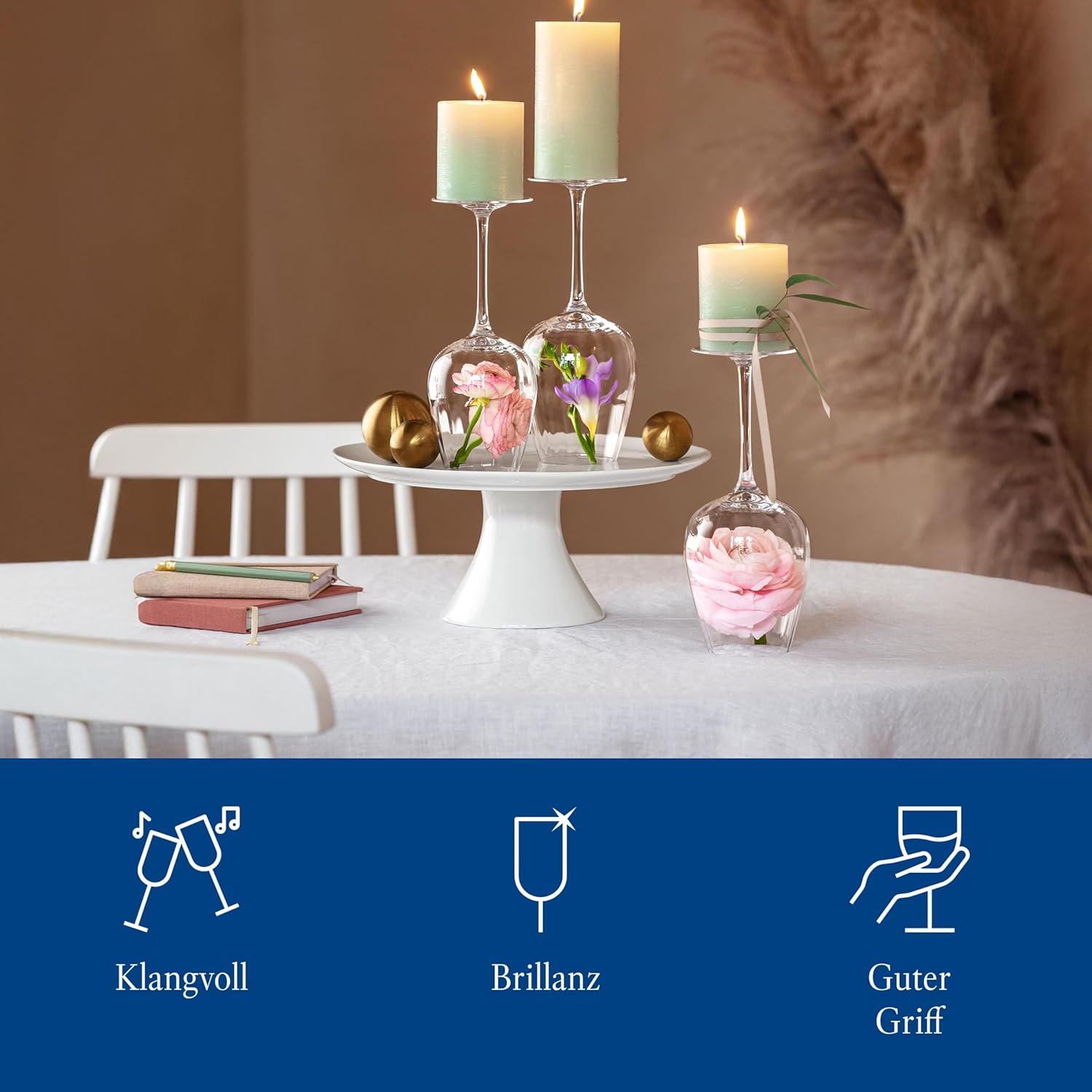 Villeroy & Boch Rose Garden Red Wine Goblet, Set of 4, 6.75 oz, Crystal Glass, Transparent