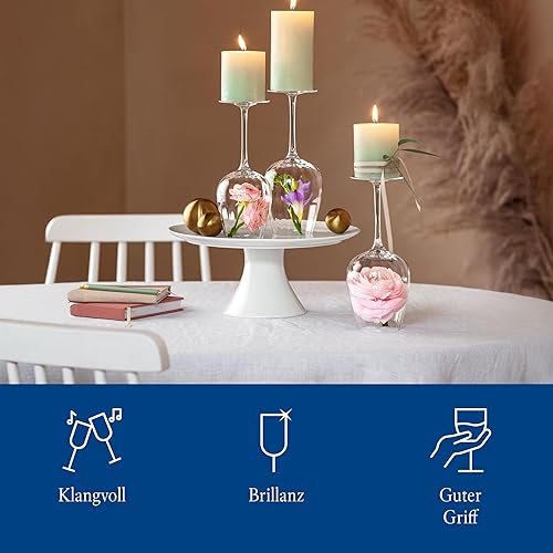 Miniatura 5 de Villeroy & Boch Rose Garden - Copa de vino tinto, juego de 4, 6.75 onzas, cristal de cristal, transparente