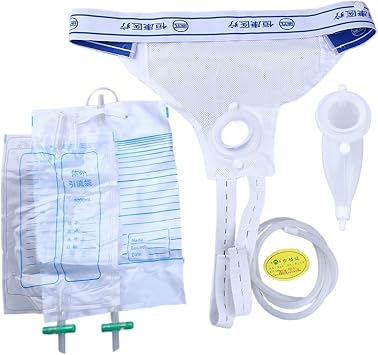 External Catheter for Men, Breathable Silicone Male Urine Collector with 2PCS 1000/2000ml Bag, Reusable Portable Urine Bags for Men, Collector for, Male