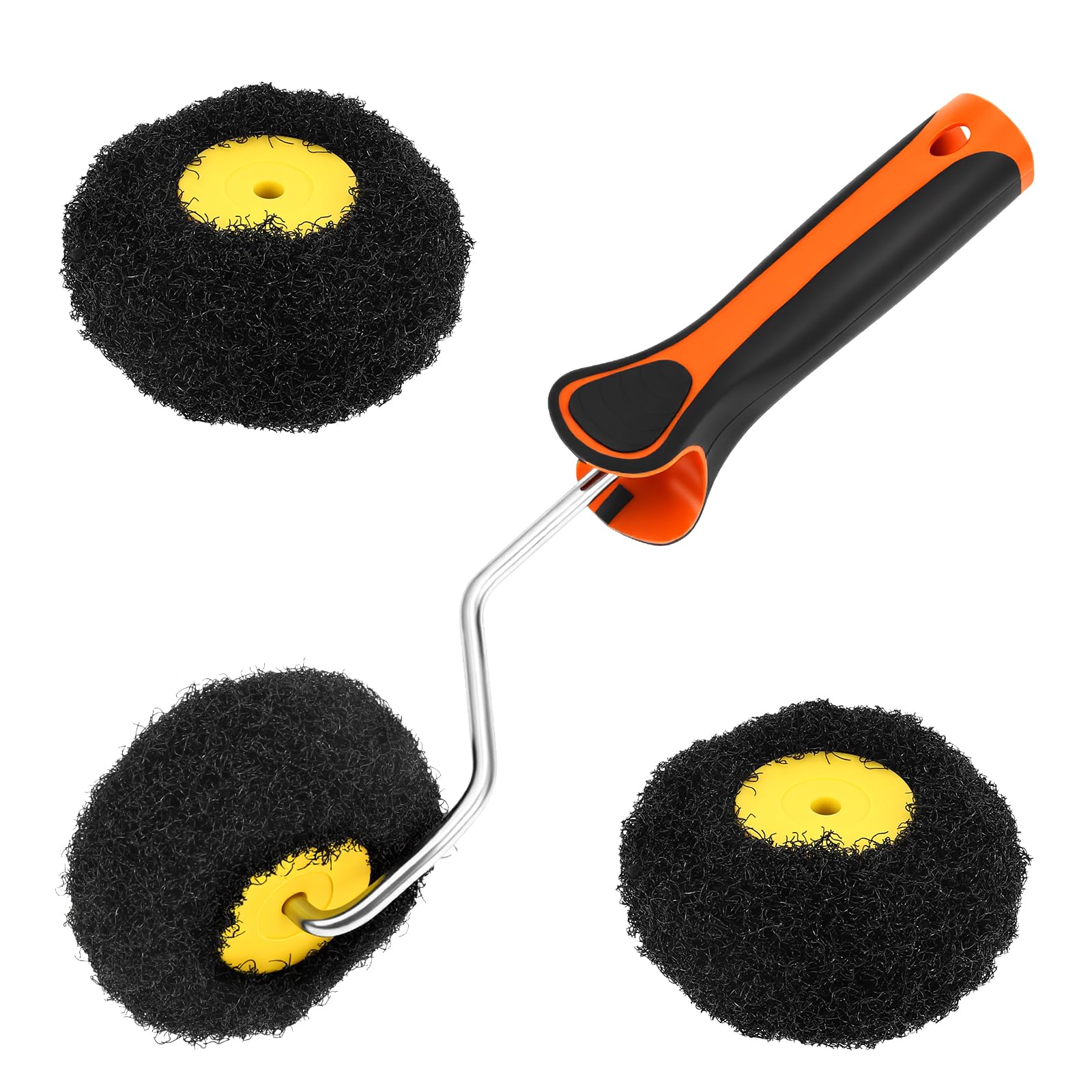 Drywall Corner Compound Roller Set with 3 Roller Cover, Shed-Resistant Corner Drywall Mud Rollers, Edger Rollers for Spreading Dry Wall Joint Compound, Putty