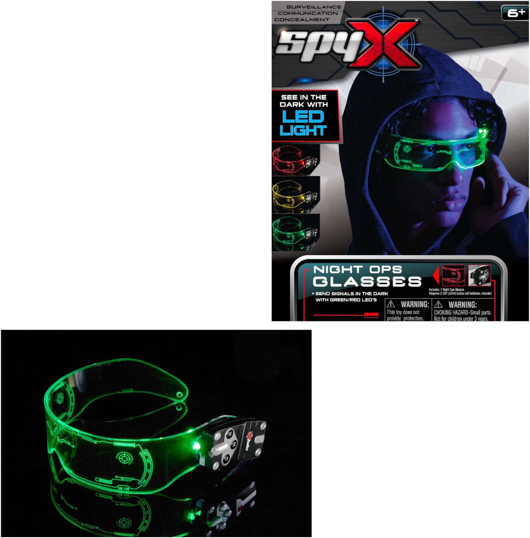 Night Ops Glasses for Kids - High Tech See in The Dark Glasses for Nighttime Spy Surveillance Missions - Super Bright LEDs Allow Vision Upto 15 Feet in Dark, 6+ Years