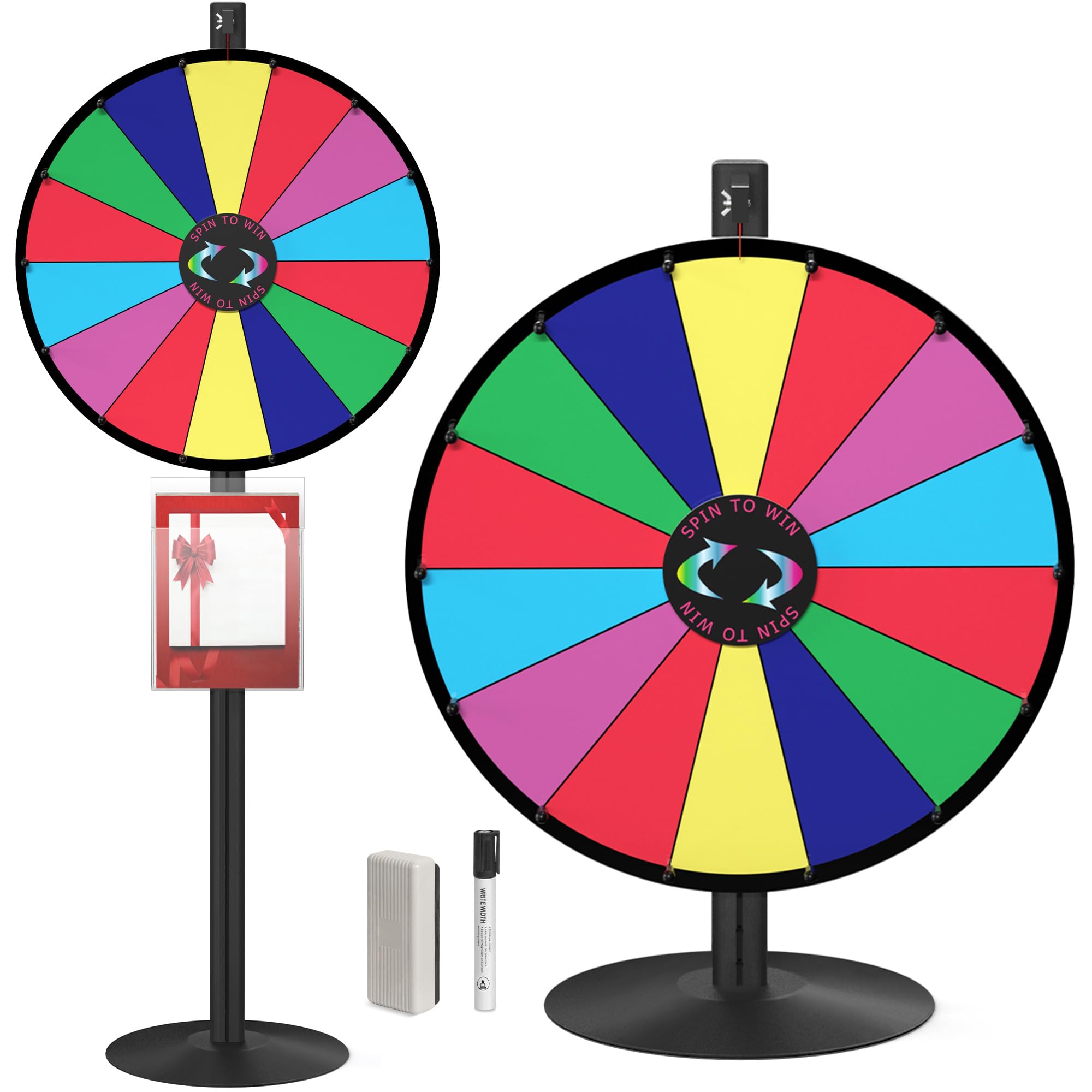 Photo 1 of Bychear 24 Inch Dual Use Spinning Prize Wheel Stand, Tabletop or Floor Spinner Stand