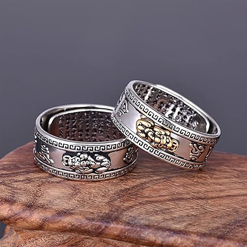 Vista 2 de Anillo Feng Shui Pixiu Mantra Para - Anillo Ajustable Pixiu Mantra De La Suerte