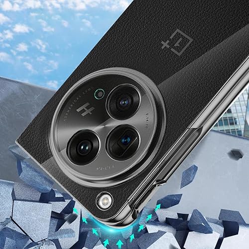 Miniatura 3 de Funda transparente para OnePlus abierta, marco galvanizado transparente para OnePlus Open con protector de cámara, ultrafina de policarbonato duro
