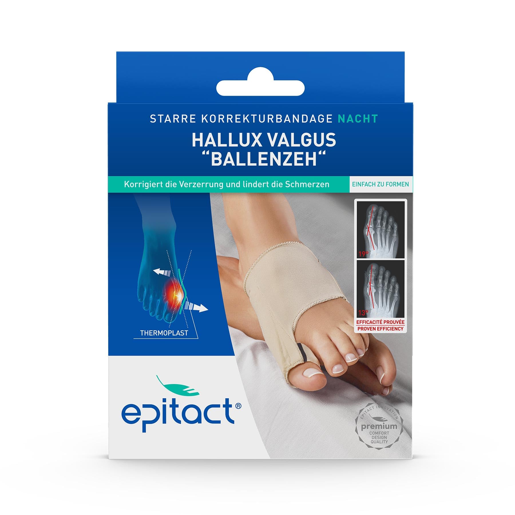 Epitact | Hallux Valgus Flexible Korrekturbandage Für Der Nacht Begrenzt Die Entwicklung Des Hallux Valgus & Lindert Schmerzen Während Aktiven Tätigkeiten Am Tag Für Beide Füße (L)